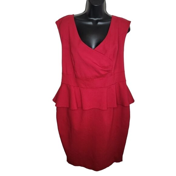 Torrid Red Peplum Pinup Dress Size 14 - Picture 1 of 7